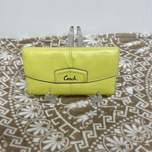 Coach Yellow Wallet Sleek Minimalist Design